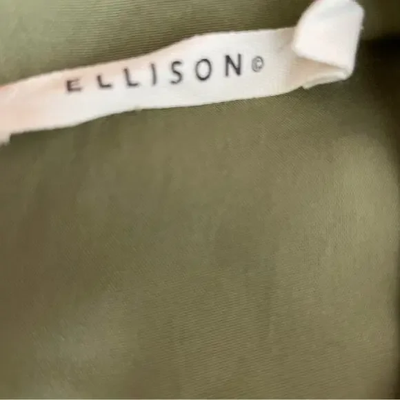 Ellison Ruffled Eyelet Dress Olive Green TD-9287-6 Women’s Sz M - Picture 4 of 5